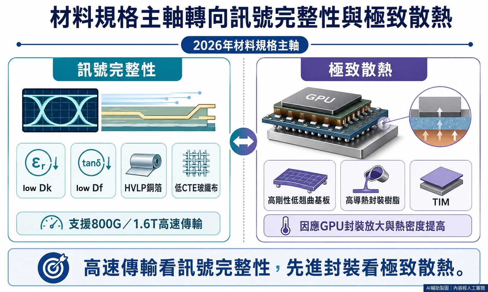 材料規格主軸轉向訊號完整性與極致散熱