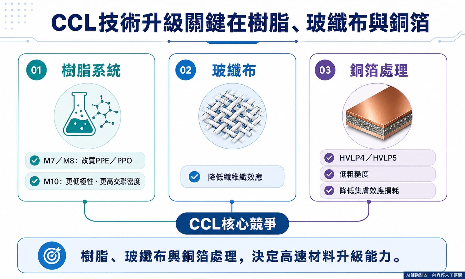 CCL技術升級關鍵在樹脂、玻纖布與銅箔