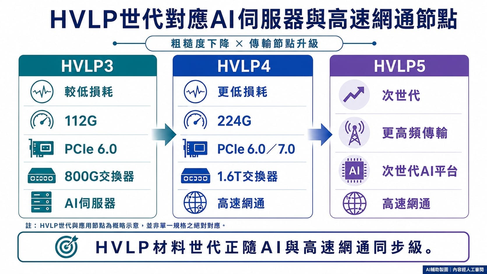 HVLP世代對應AI伺服器與高速網通節點